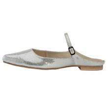 Andrea Conti  Lederpantolette, silberfarben Andrea Conti  Lederpantolette, silberfarben