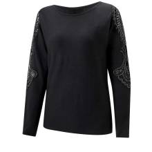 Damen Pullover Strickpullover Pulli Herbst Winter warm schwarz  Création L Damen Pullover Strickpullover Pulli Herbst Winter warm schwarz  Création L