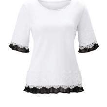 Création L Damen T Shirt 36 Oberteil Tunika Bluse weiß schwarz Création L Damen T Shirt 36 Oberteil Tunika Bluse weiß schwarz