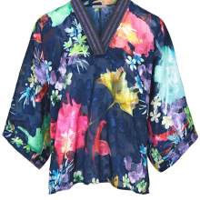 Damen Bluse Tunika Oberteil Sommer Freizeit Frühling Kimono 3/4 Ärmel bunt Damen Bluse Tunika Oberteil Sommer Freizeit Frühling Kimono 3/4 Ärmel bunt
