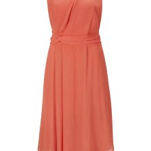 Damen Kleid 48 Abendkleid kurz Cocktailkleid Chiffon ärmellos Frühling papaya Damen Kleid 48 Abendkleid kurz Cocktailkleid Chiffon ärmellos Frühling papaya