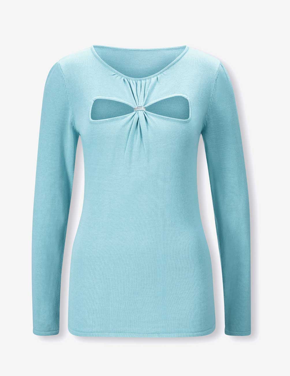 Cut-Outs-Pullover, aquamarin Cut-Outs-Pullover, aquamarin