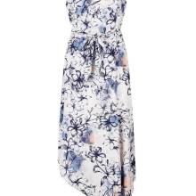 Damen Kleid Maxikleid Sommerkleid ärmellos Blumen Muster Freizeit Kleid ecrublau Damen Kleid Maxikleid Sommerkleid ärmellos Blumen Muster Freizeit Kleid ecrublau