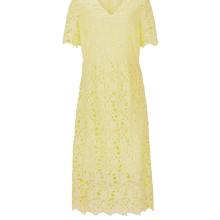 Damen Kleid Cocktailkleid Midi Sommer gelb mit Spitze Spitzenkleid, zitrone Damen Kleid Cocktailkleid Midi Sommer gelb mit Spitze Spitzenkleid, zitrone