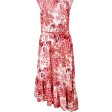 Damen Kleid Maxikleid Sommerkleid Freizeit bunt ärmellos Druckkleid ecru koralle Damen Kleid Maxikleid Sommerkleid Freizeit bunt ärmellos Druckkleid ecru koralle