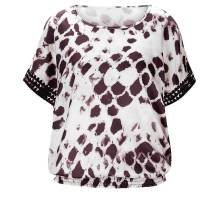 Designer-Druckbluse, ecru-mauve Designer-Druckbluse, ecru-mauve