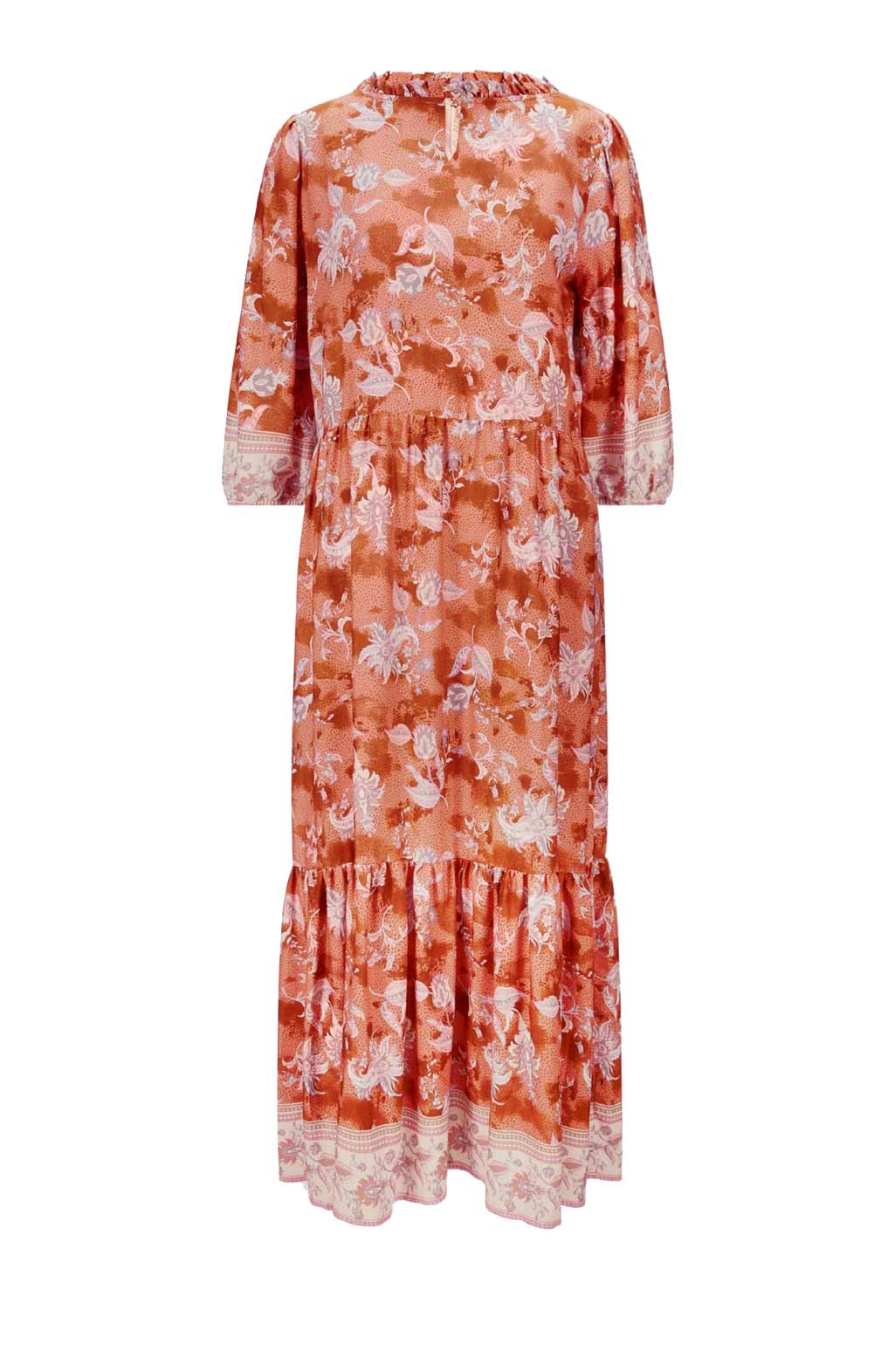 Damen Maxikleid papaya-elfenbein Damen Maxikleid papaya-elfenbein