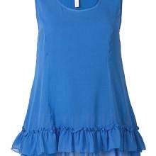 Chiffon-Volanttop, royalblau von Sheego Chiffon-Volanttop, royalblau von Sheego
