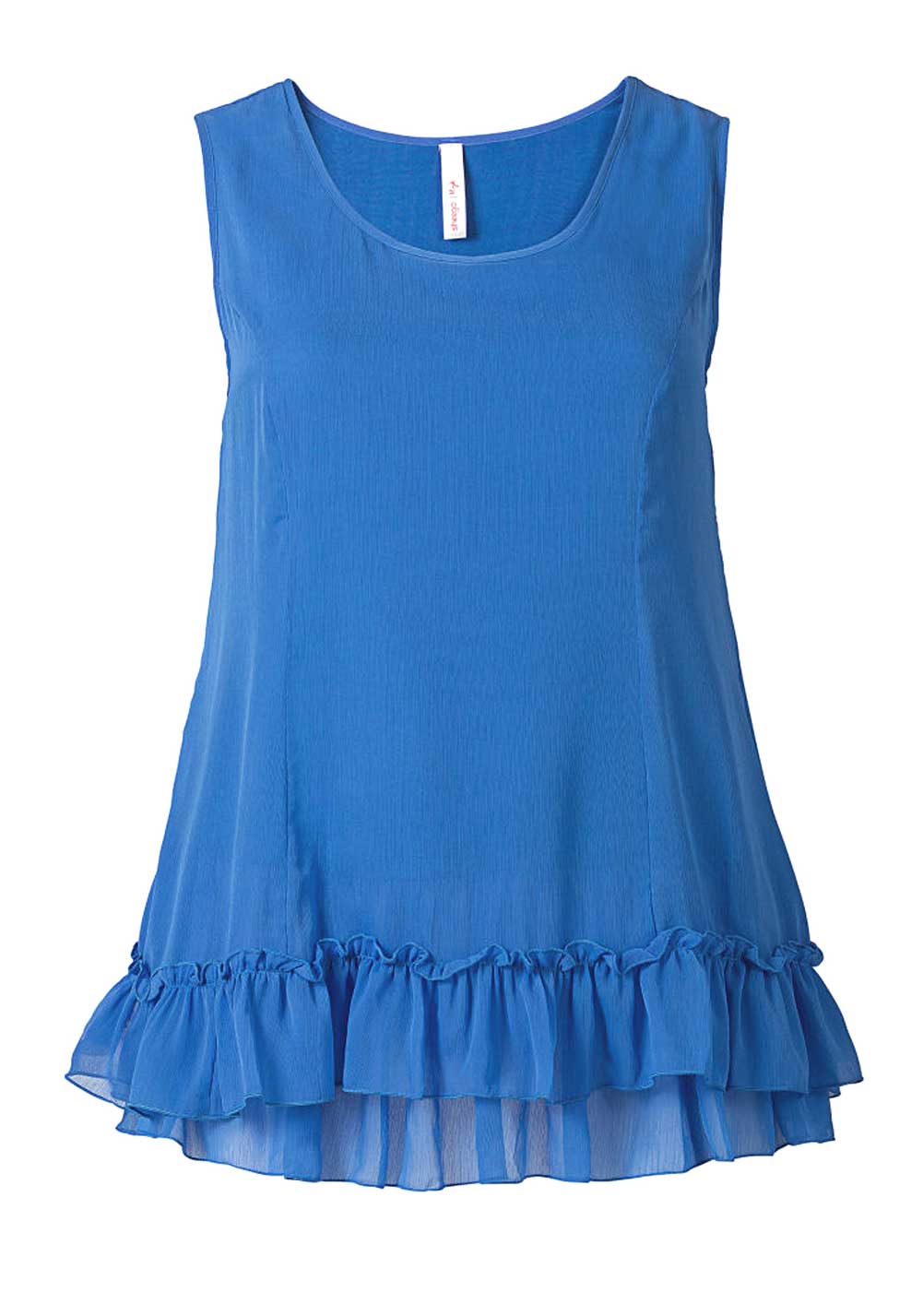 Chiffon-Volanttop, royalblau von Sheego Chiffon-Volanttop, royalblau von Sheego