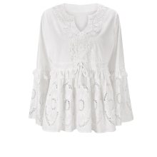 Damen Spitzenbluse, ecru Damen Spitzenbluse, ecru