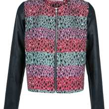 ASHLEY BROOKE Damen Blazer aus Kunstleder schwarz bunt ASHLEY BROOKE Damen Blazer aus Kunstleder schwarz bunt