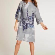 Heine Damen Kleid Druckkleid grau-bunt Heine Damen Kleid Druckkleid grau-bunt