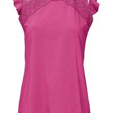 HEINE Damen Designer-Jerseyshirt m. Häkelspitze Pink HEINE Damen Designer-Jerseyshirt m. Häkelspitze Pink