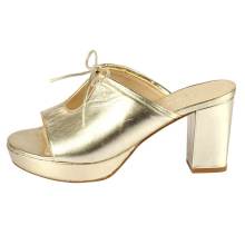 HEINE Damen Designer-Leder-Pantolette Goldfarben HEINE Damen Designer-Leder-Pantolette Goldfarben