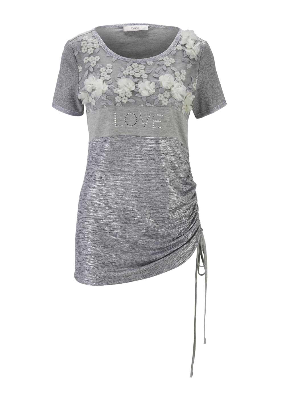 HEINE Damen Designer-Jerseyshirt Grau-Melange HEINE Damen Designer-Jerseyshirt Grau-Melange