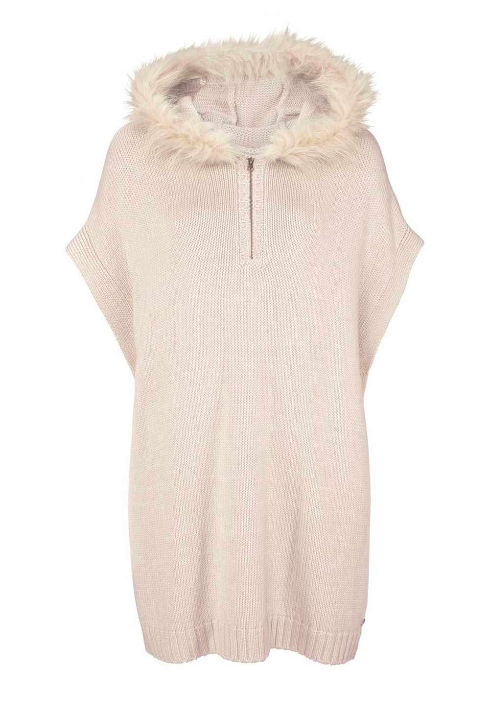 Poncho Damen Winter Cape elegant Strick beige AJC Poncho Damen Winter Cape elegant Strick beige AJC