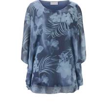 Designer-Druckbluse, rauchblau Designer-Druckbluse, rauchblau