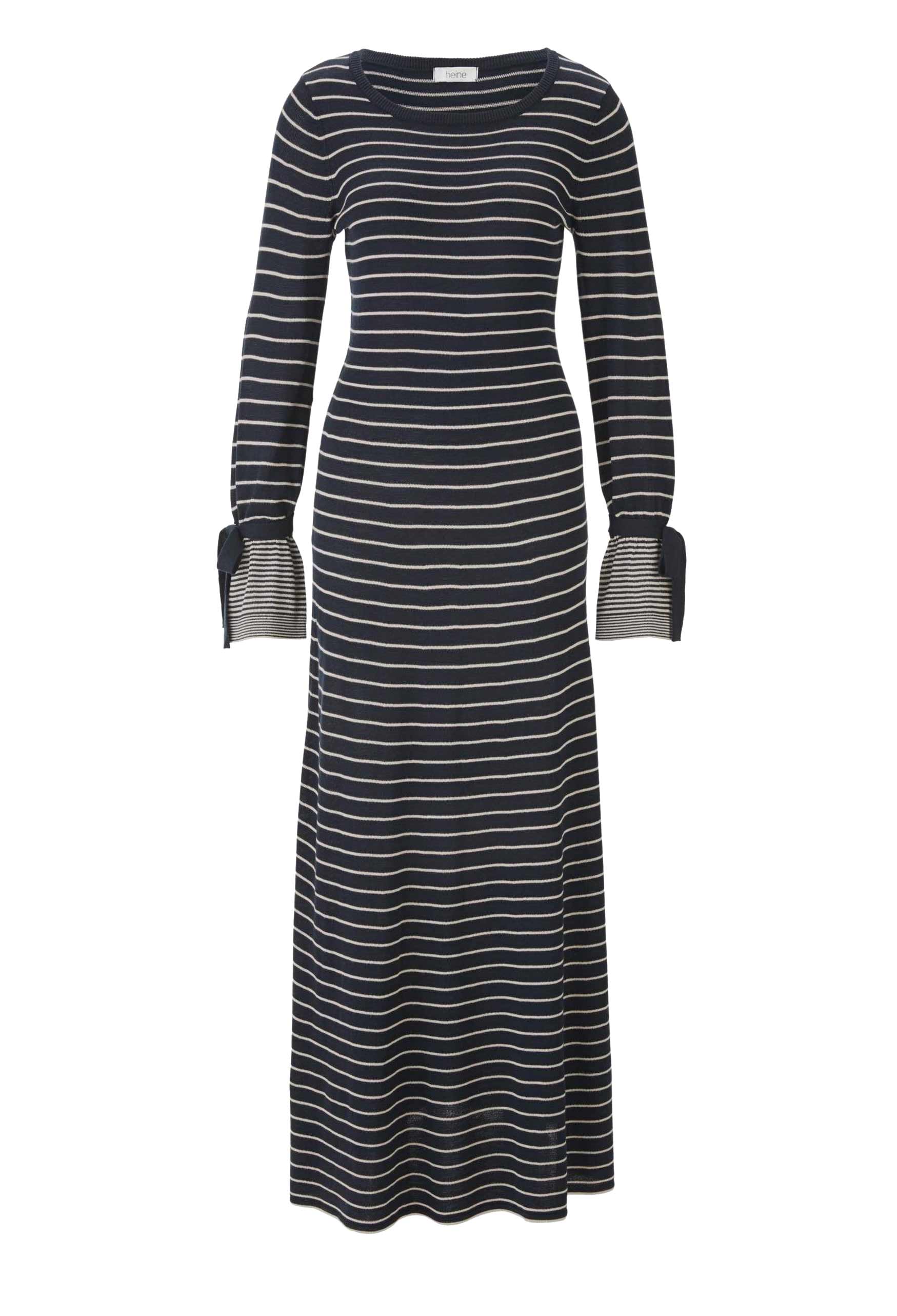 Kleid Strick Pulloverkleid nachtblau-sand Kleid Strick Pulloverkleid nachtblau-sand