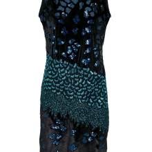 Etuikleid 44 Abendkleid Kleid Cocktailkleid schwarz bestickt Samtkleid Samt Etuikleid 44 Abendkleid Kleid Cocktailkleid schwarz bestickt Samtkleid Samt