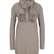 Strickpullover Pullover Pulli Damen  beige Winter warm mit Schal Gr 36 Strickpullover Pullover Pulli Damen  beige Winter warm mit Schal Gr 36