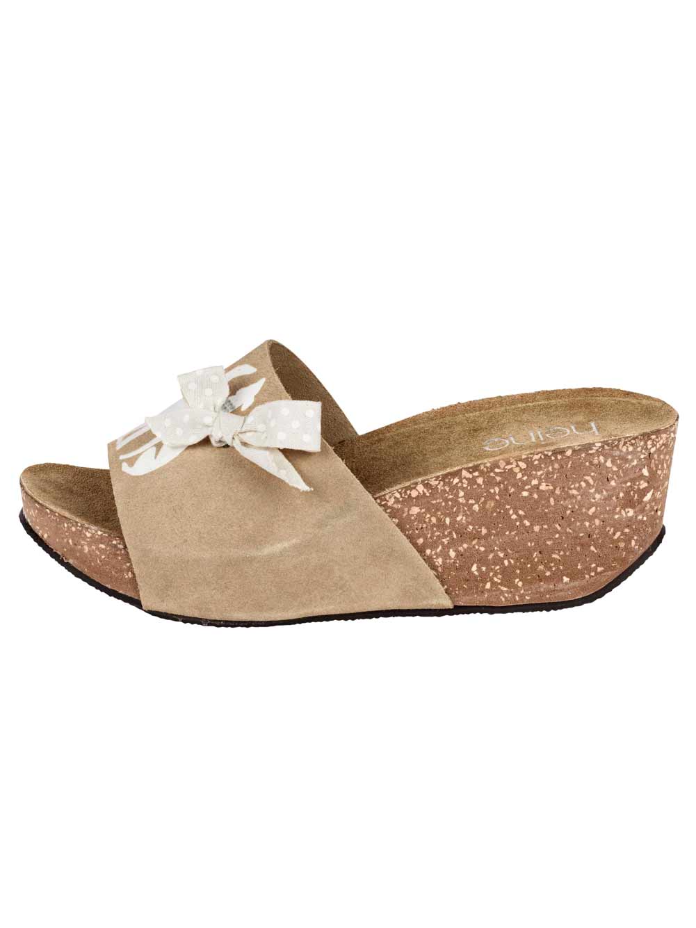 HEINE Damen Veloursleder Pantolette Beige HEINE Damen Veloursleder Pantolette Beige