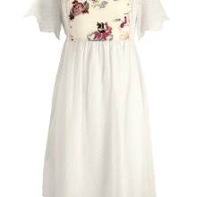 HEINE Damen Kleid mit Stickerei Ecru-Bunt HEINE Damen Kleid mit Stickerei Ecru-Bunt