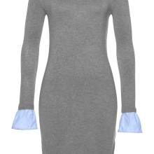 Kleid Strick Pulloverkleid grau Kleid Strick Pulloverkleid grau