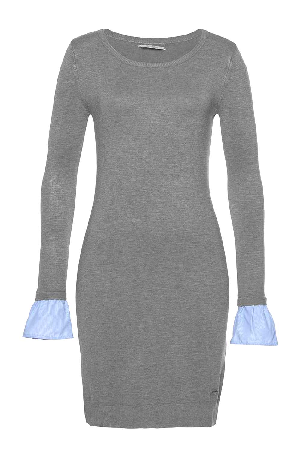 Kleid Strick Pulloverkleid grau Kleid Strick Pulloverkleid grau