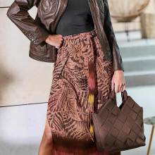 Damen Maxidruckrock, rotbraun-schoko Damen Maxidruckrock, rotbraun-schoko