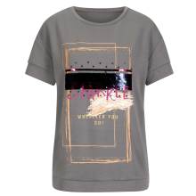 Damen Statement-Shirt mit Pailletten, anthrazit Damen Statement-Shirt mit Pailletten, anthrazit