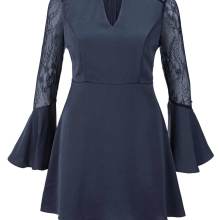 Ausgefallene Bluse Damen elegant dunkel blau mit Stehkragen Langarm HEINE Ausgefallene Bluse Damen elegant dunkel blau mit Stehkragen Langarm HEINE