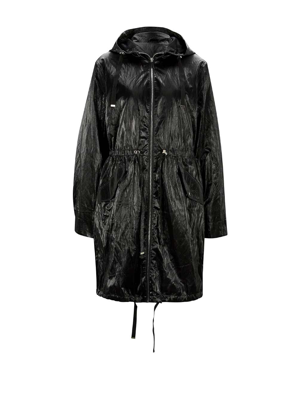 Damen Jacke Parka Damenparka glänzend schwarz 38 Damenjacke  Kapuze Damen Jacke Parka Damenparka glänzend schwarz 38 Damenjacke  Kapuze