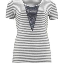 APART Damen Designer-Shirt Grau-Weiß APART Damen Designer-Shirt Grau-Weiß