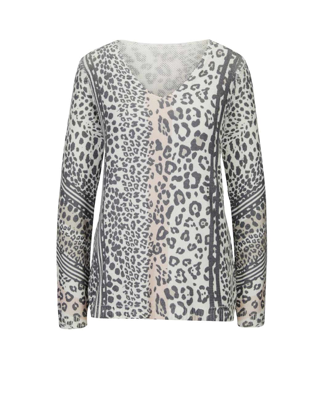 Strickpullover Pulli Pullover Damen Winter Herbst V Ausschnitt grau beige 44 46 Strickpullover Pulli Pullover Damen Winter Herbst V Ausschnitt grau beige 44 46