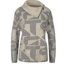 Jacquard-Pullover, sand-grau Jacquard-Pullover, sand-grau