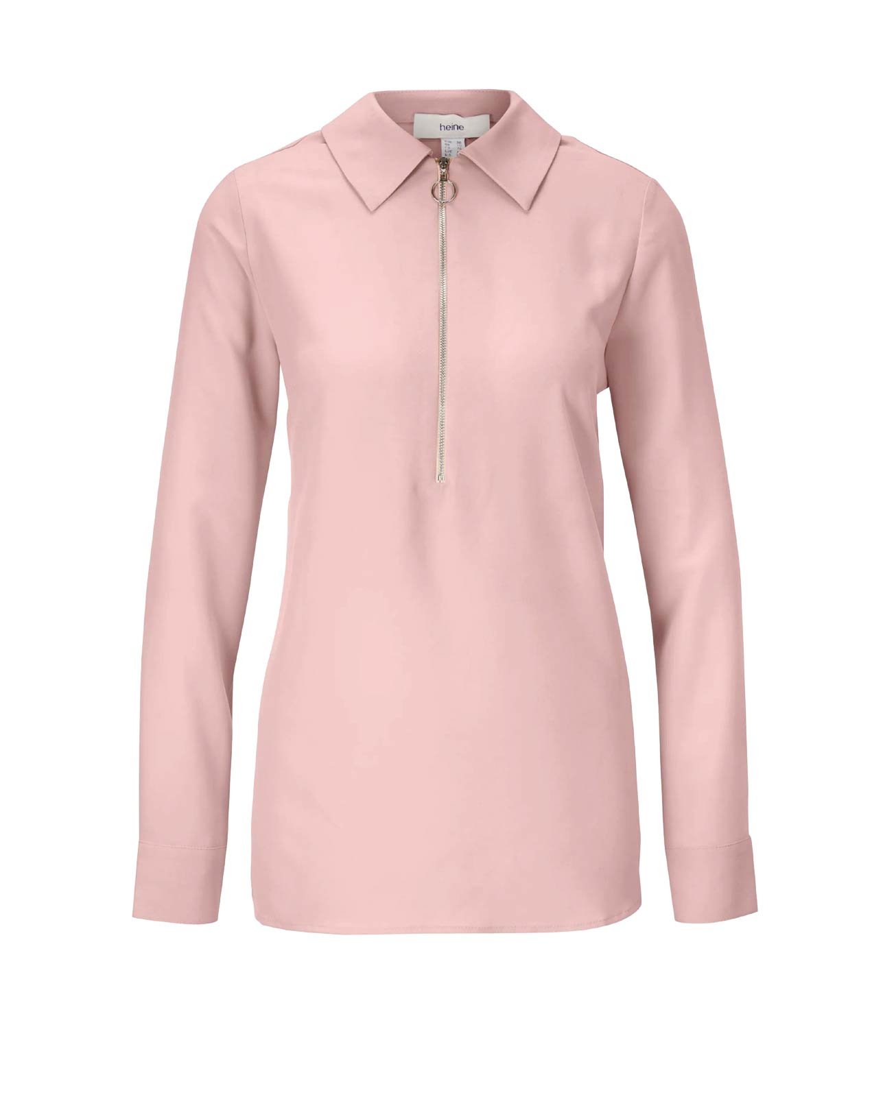 Heine Damen Bluse mit Reißverschluss Oberteil Tunika Frühling softrosé Heine Damen Bluse mit Reißverschluss Oberteil Tunika Frühling softrosé