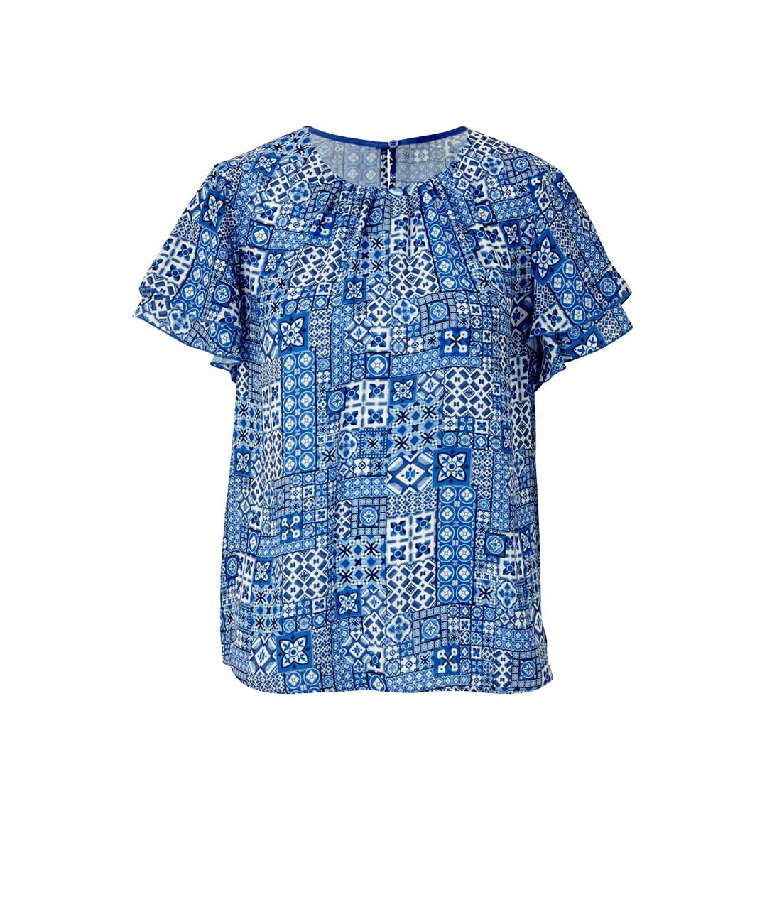 Damen Bluse Tunika Shirt Frühling blau weiß Sommer  Linea Tesini Damen Bluse Tunika Shirt Frühling blau weiß Sommer  Linea Tesini