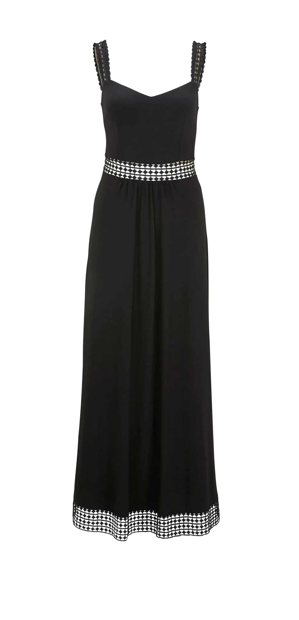 Damen Jerseykleid mit Spitze, schwarz von Rick Cardona 42 Damen Jerseykleid mit Spitze, schwarz von Rick Cardona 42