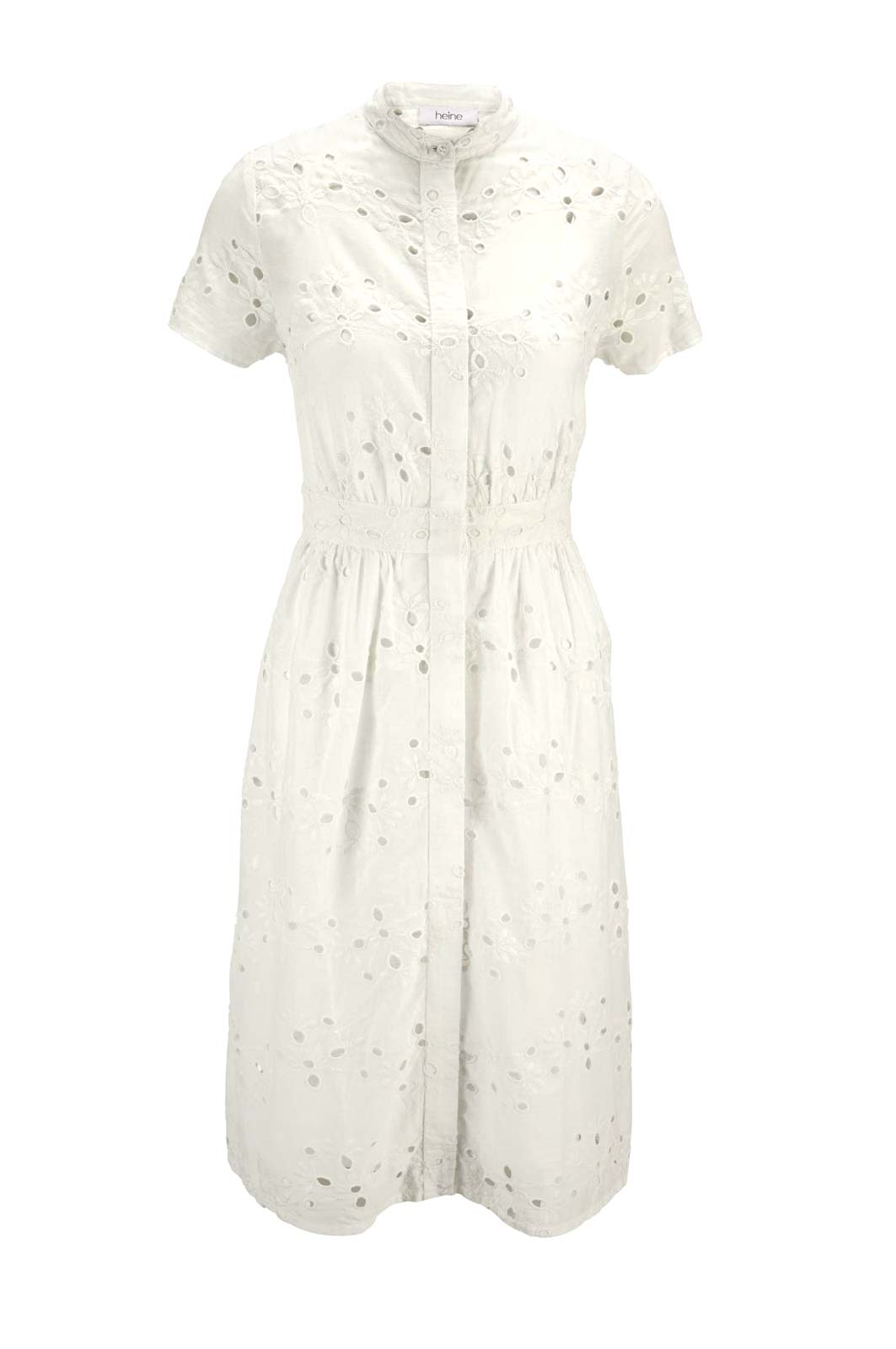 HEINE Damen Kleid Lochmusterstickerei Offwhite HEINE Damen Kleid Lochmusterstickerei Offwhite