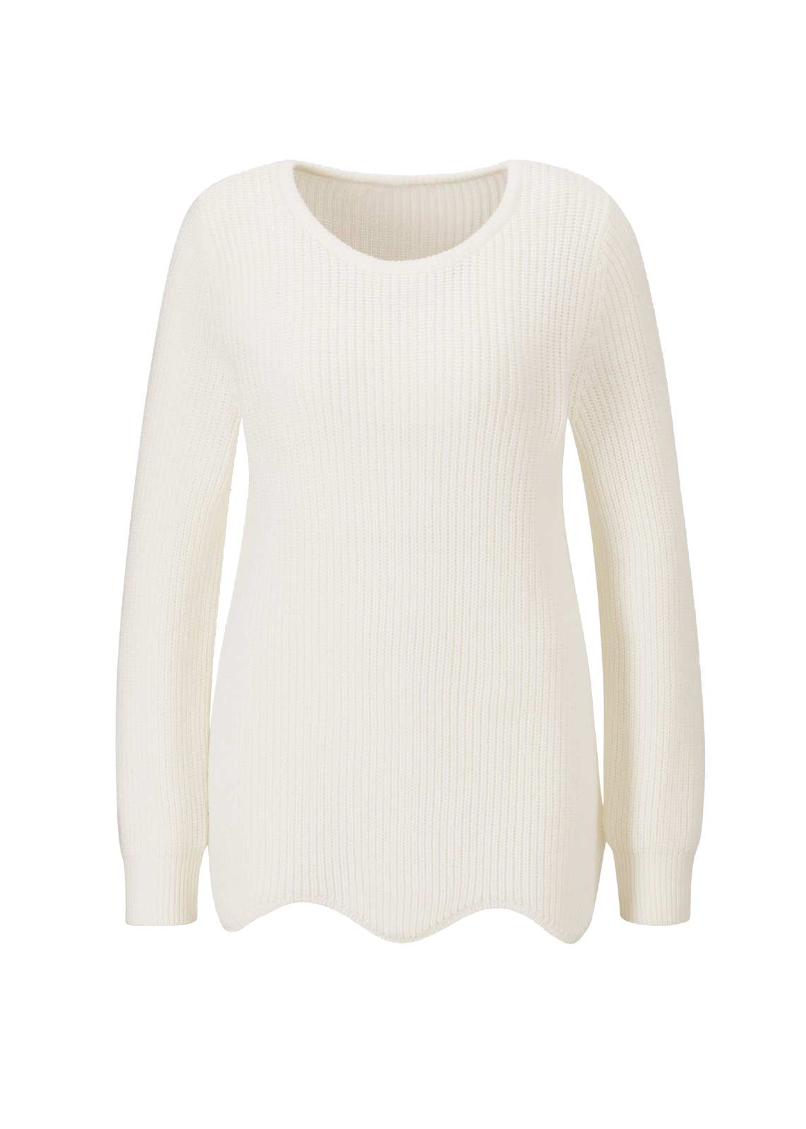 Merinowolle-Pullover, ecru Merinowolle-Pullover, ecru