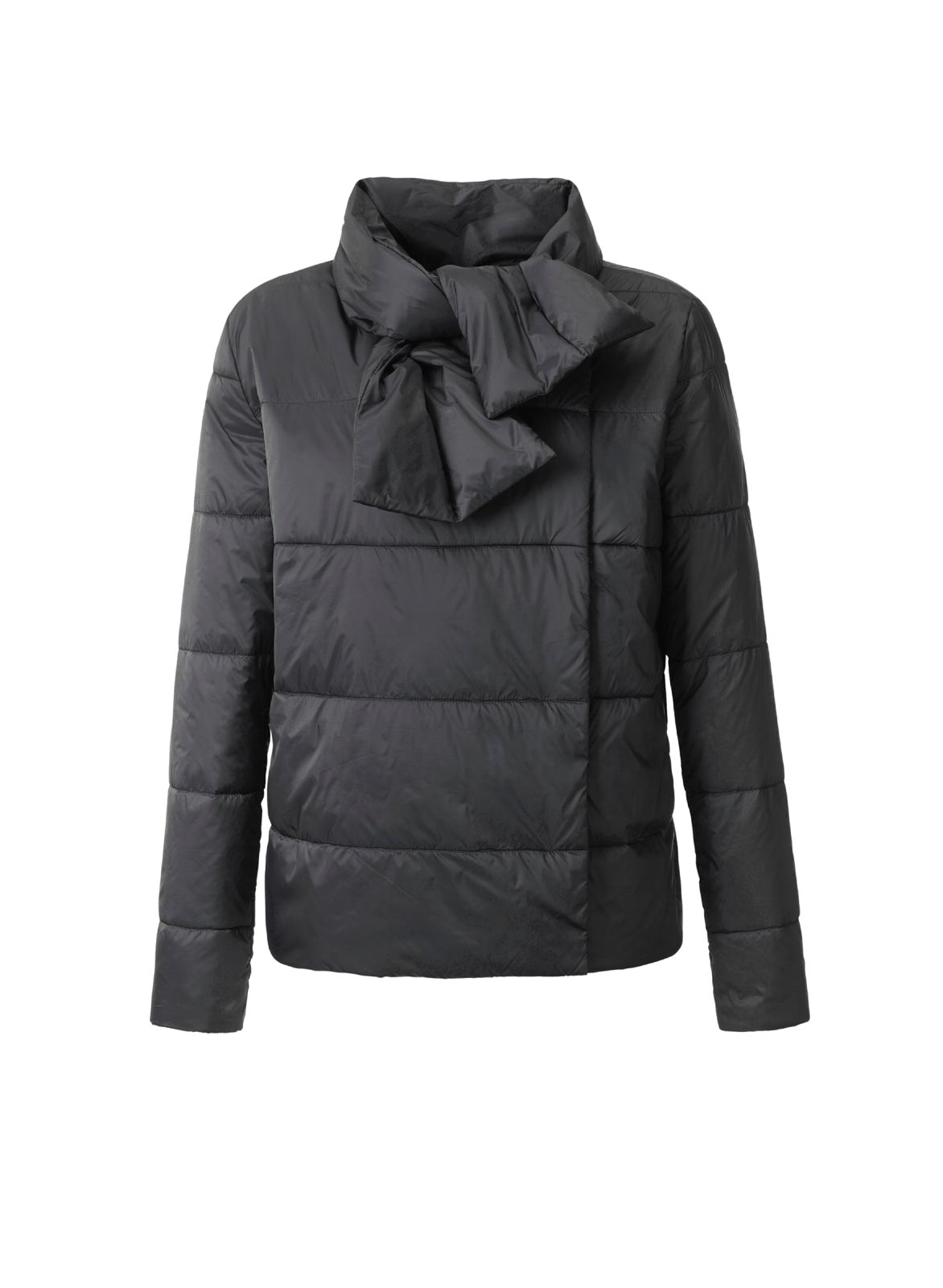 Steppjacke m. abnehmbarem Schal, schwarz Steppjacke m. abnehmbarem Schal, schwarz