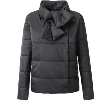 Steppjacke m. abnehmbarem Schal, schwarz Steppjacke m. abnehmbarem Schal, schwarz