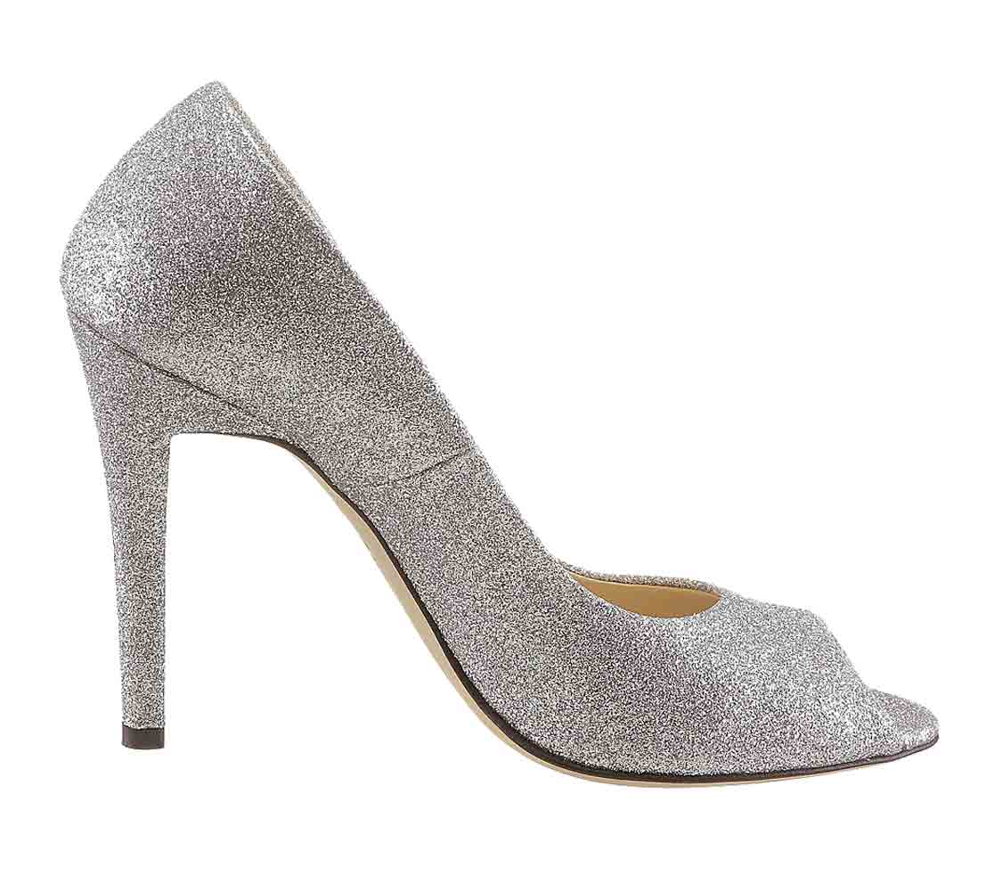 GUIDO MARIA KRETSCHMER Damen Designer-Abendpeeptoes Silberfarben GUIDO MARIA KRETSCHMER Damen Designer-Abendpeeptoes Silberfarben