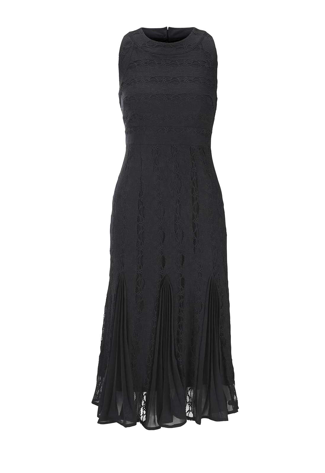 HEINE Damen Designer-Spitzen-Plisseekleid Schwarz HEINE Damen Designer-Spitzen-Plisseekleid Schwarz