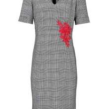 Heine Etuikleid mit Stickerei schwarz weiß Heine Etuikleid mit Stickerei schwarz weiß