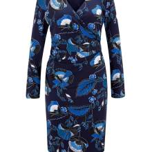 Designer-Druckkleid, marine-blau Designer-Druckkleid, marine-blau