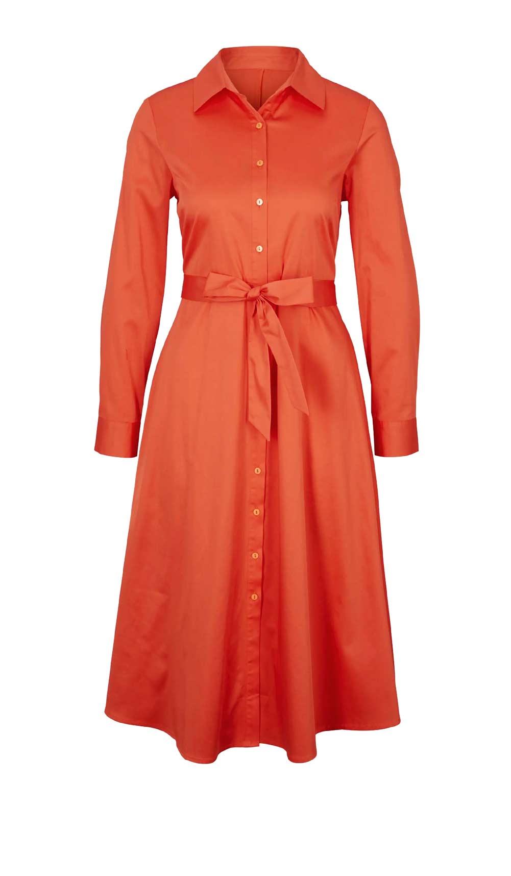 Designer-Hemdblusenkleid m. Gürtel, orange Designer-Hemdblusenkleid m. Gürtel, orange