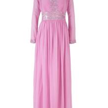 Damen Abendkleid Ballkleid Partykleid lang Pink Brautjungfer Kleid langarm Damen Abendkleid Ballkleid Partykleid lang Pink Brautjungfer Kleid langarm
