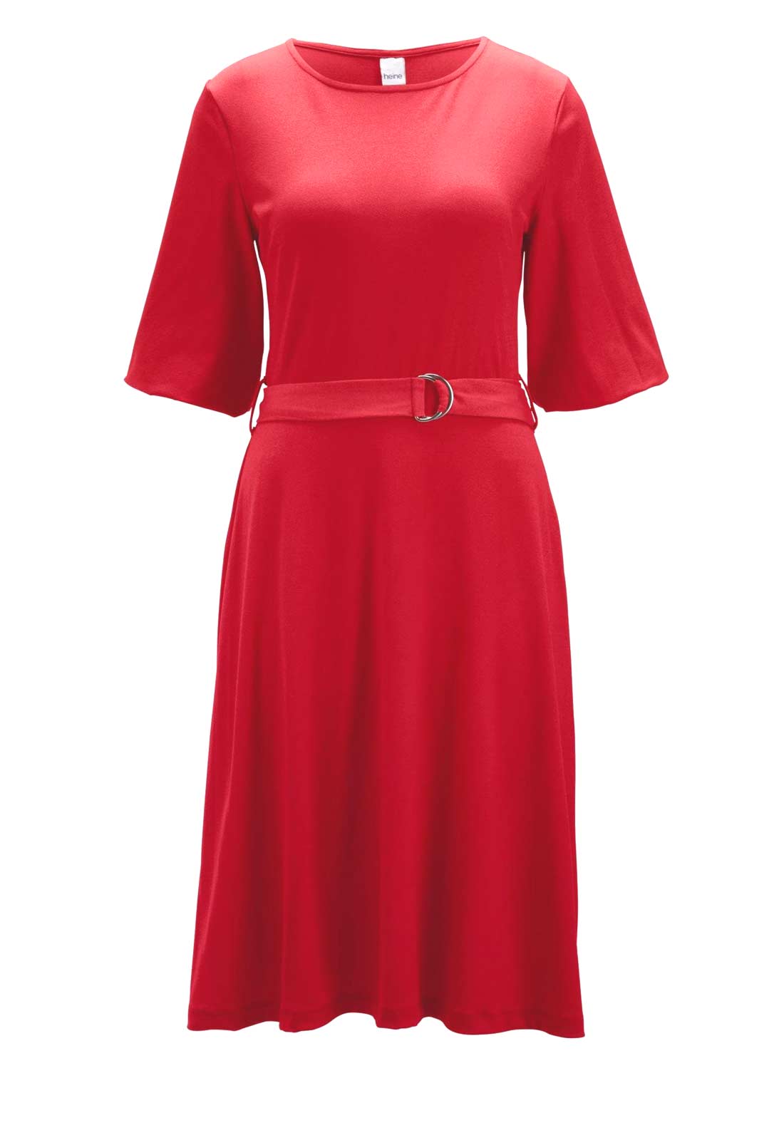 Damen Kleid Jerseykleid rot mit Gürtel Sommerkleid elegant modern Elasthan Damen Kleid Jerseykleid rot mit Gürtel Sommerkleid elegant modern Elasthan