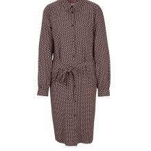 Damen Kleid Druckkleid Freizeitkleid mit Gürtel braun Bürokleid Frühling Damen Kleid Druckkleid Freizeitkleid mit Gürtel braun Bürokleid Frühling